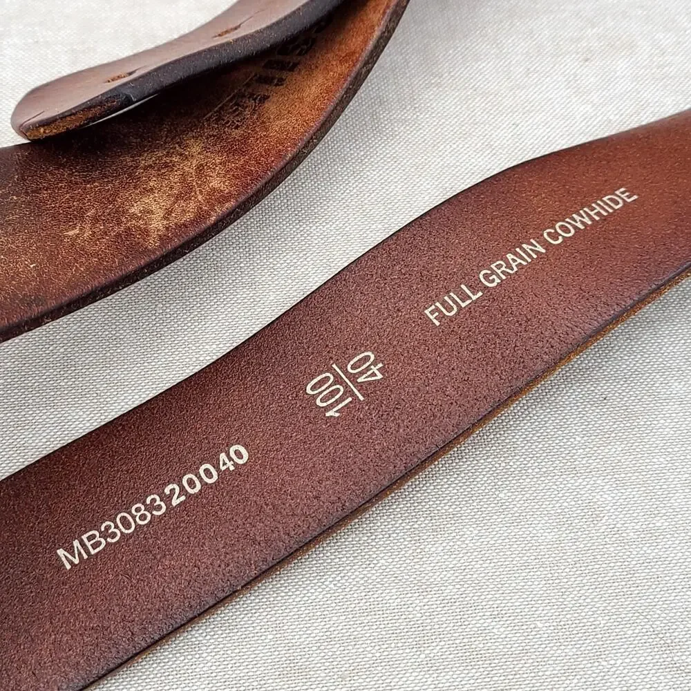 Fossil Distressed Brown Full Grain Cowhide Belt - Men's 40/100 Brass MC308320040